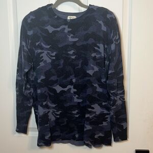 3/$25! Blue Camouflage Long Sleeve Sweater